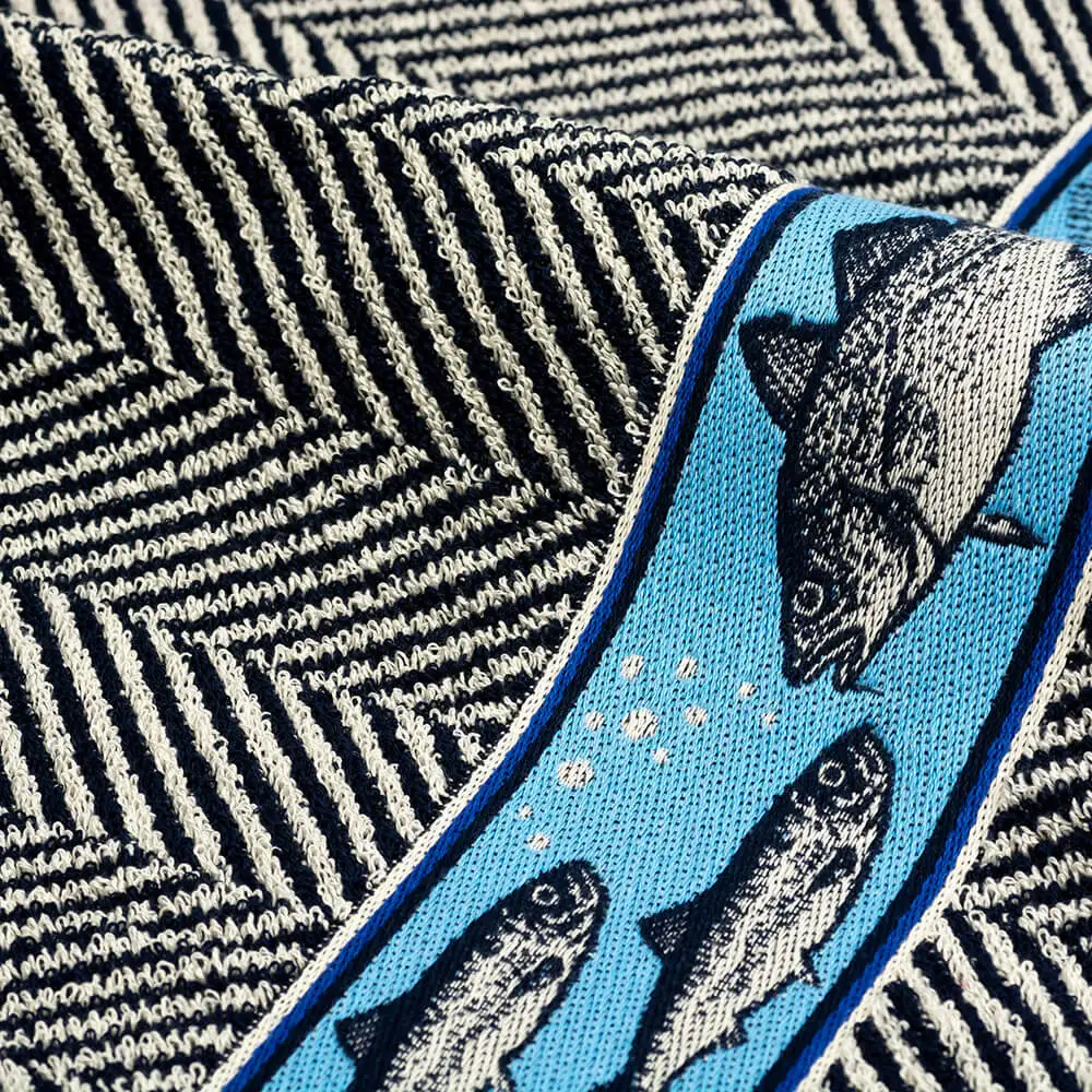 Bunzlau Castle keukendoek Fish donkerblauw - Afbeelding 2
