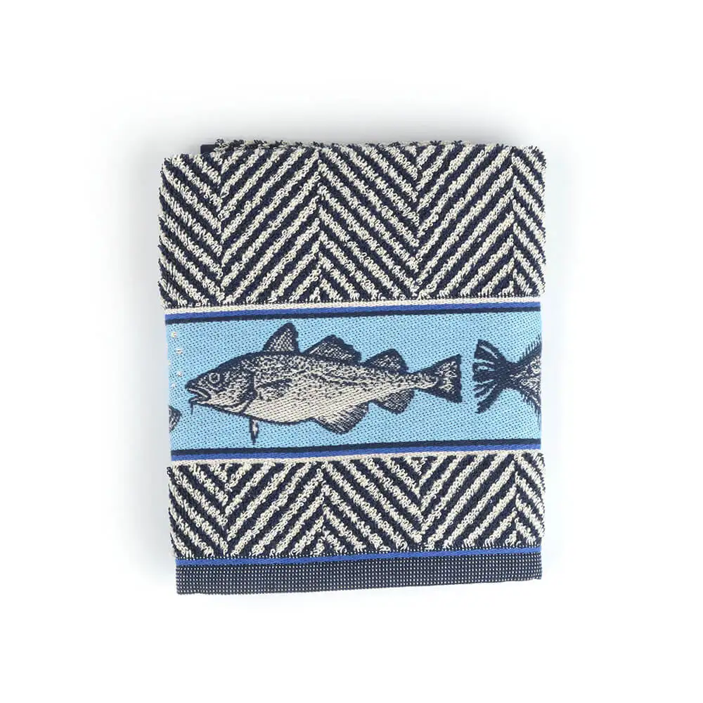 Bunzlau Castle keukendoek Fish donkerblauw - Afbeelding 3