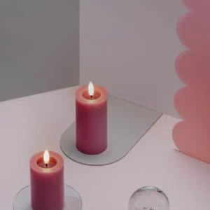 Moods & More led-kaars Melted silk 49 x 150 mm vintage rose