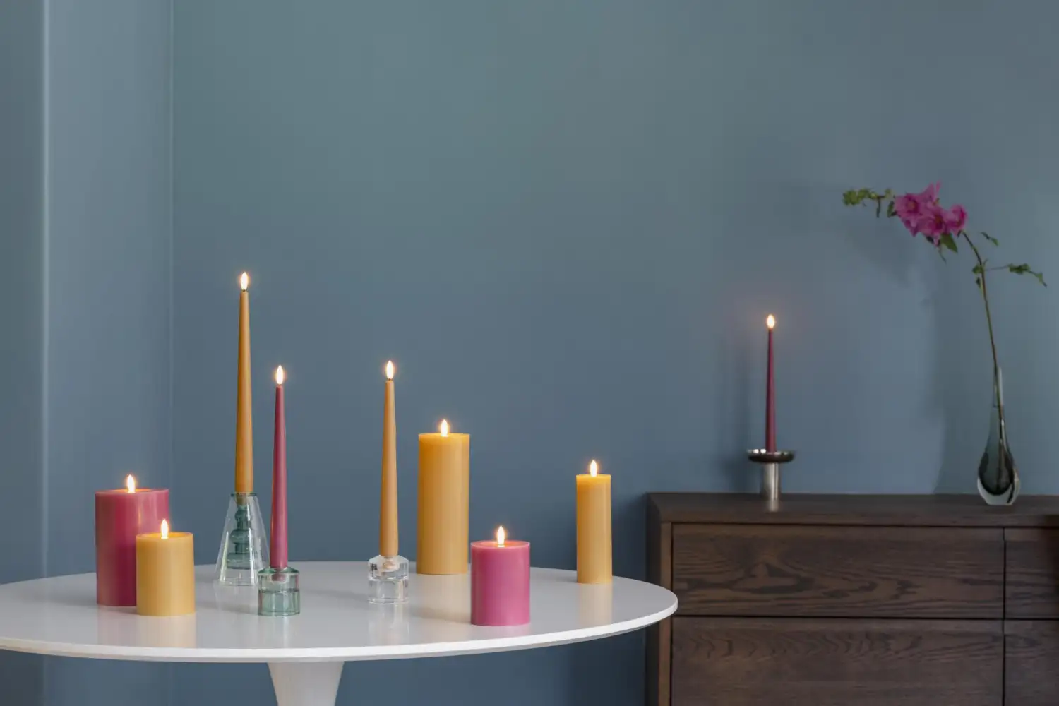 Moods & More led-kaars Melted silk 74 x 100 mm honey - Afbeelding 2