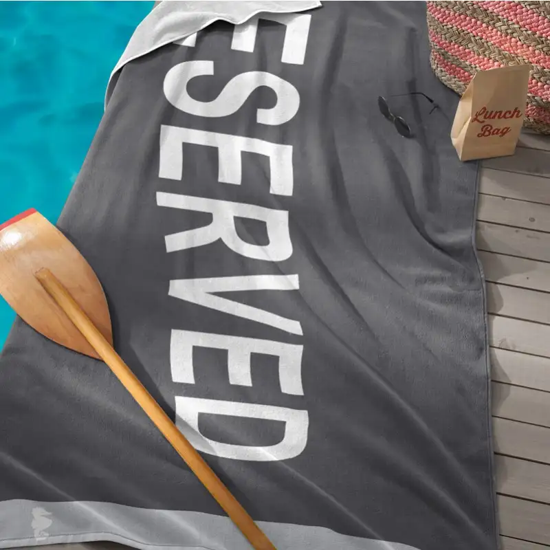 Seahorse strandlaken Reserved (antraciet, 100x180cm) - Afbeelding 2