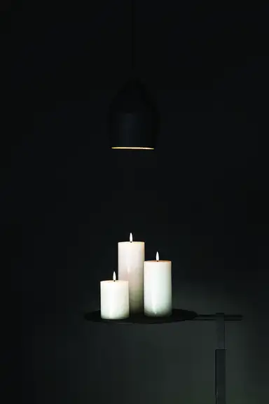 Uyuni led-kaars Rustic 7,8 x 20cm nordic white - Afbeelding 3