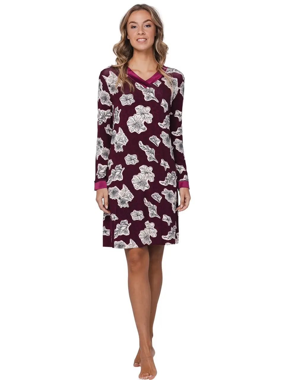 Pastunette dames nachthemd 111252-210-1 dark red - 40 - Afbeelding 2