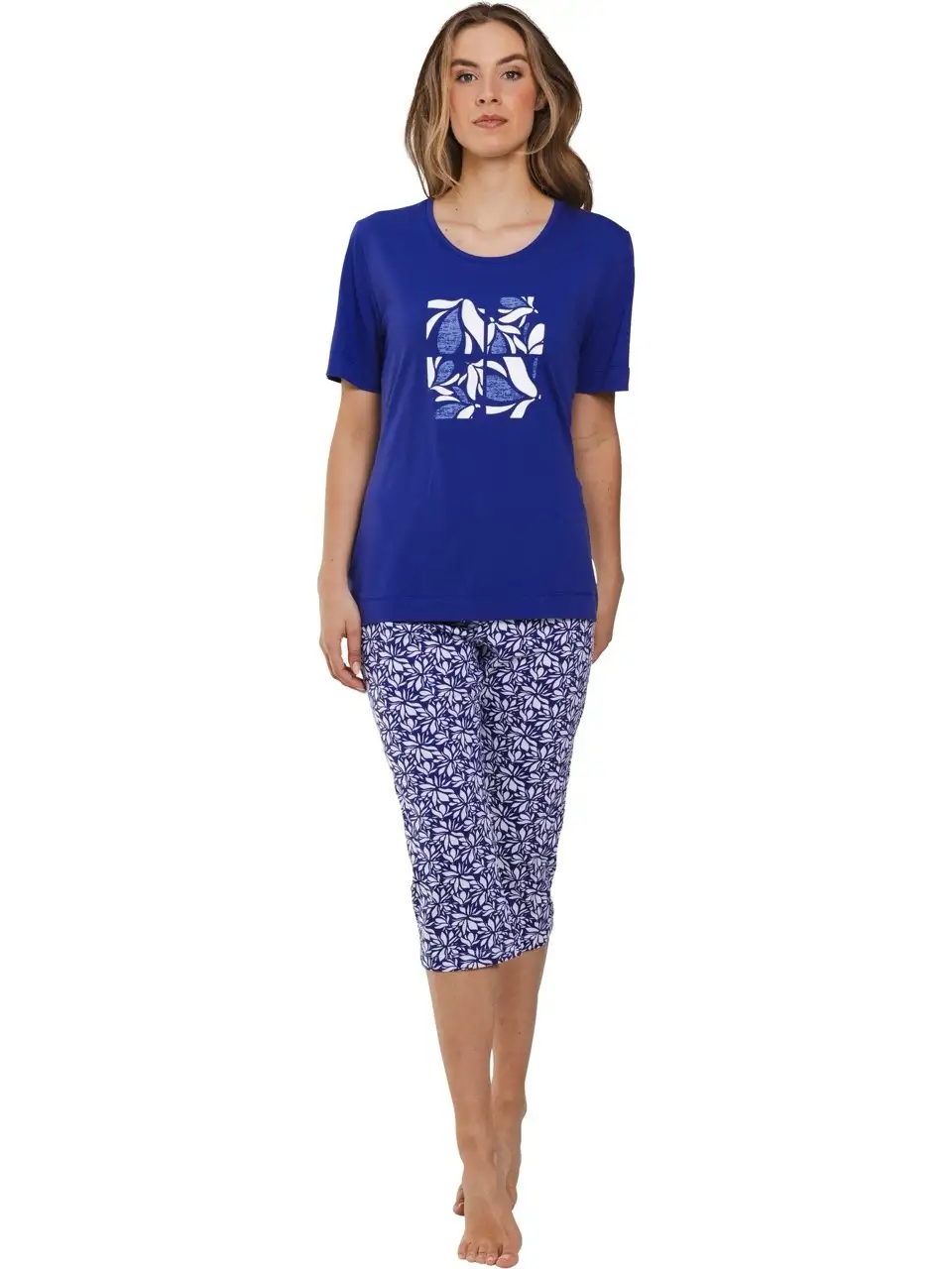 Pastunette dames pyjama capribroek dark blue 121251-116-1 - Afbeelding 2