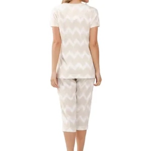 Pastunette dames pyjama capribroek beige 121251-220-1 - 42
