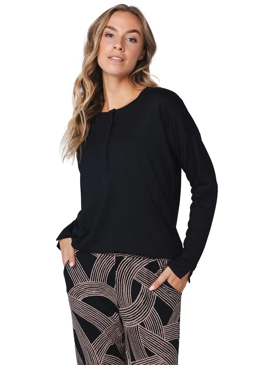 Pastunette dames pyjama 121252-246-2 black - 52 - Afbeelding 3