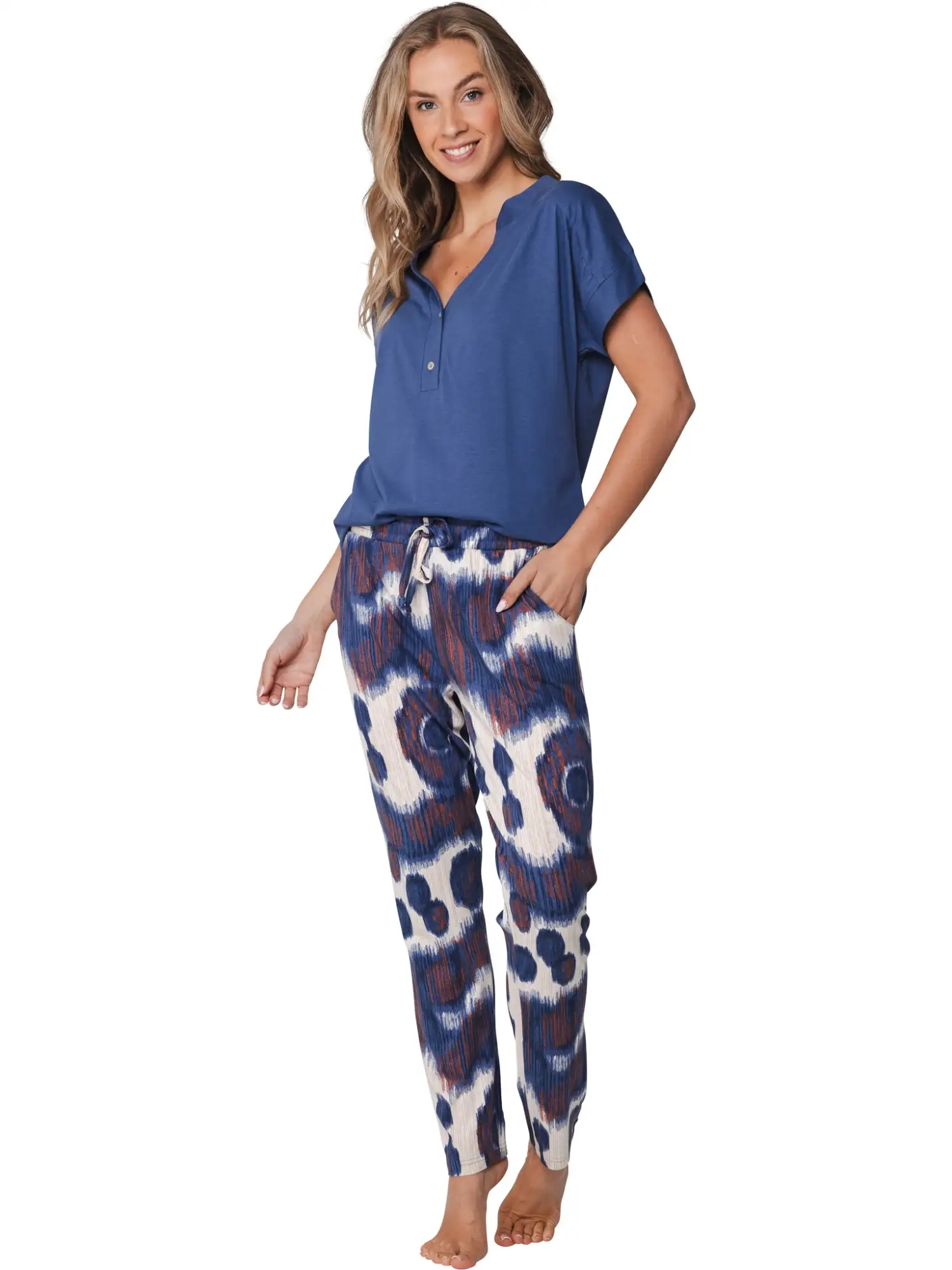 Pastunette dames pyjama 121261-220-1 indigo flow - 40 - Afbeelding 5