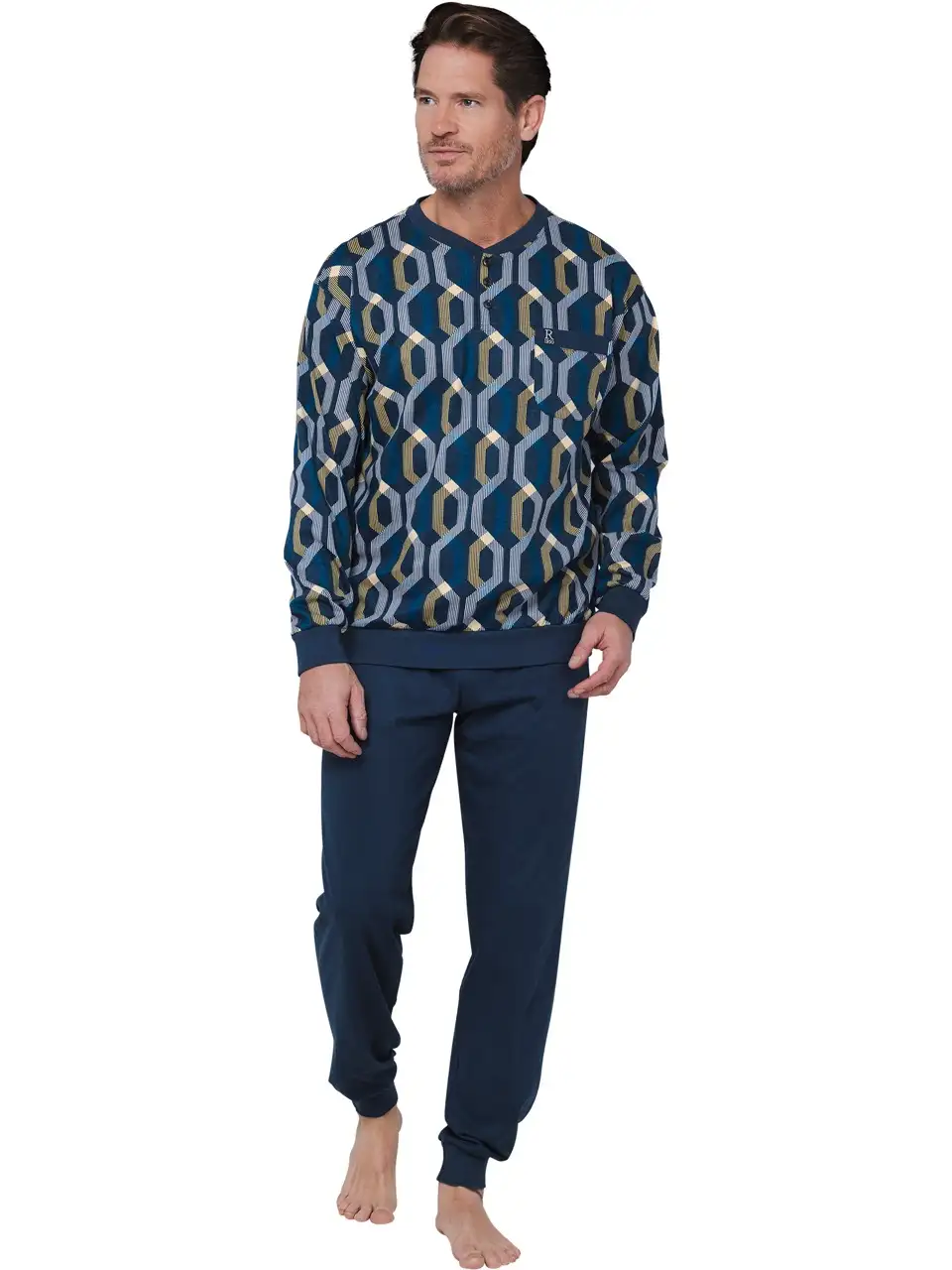 Robson heren pyjama dark grey 122252-826-1 - Afbeelding 3