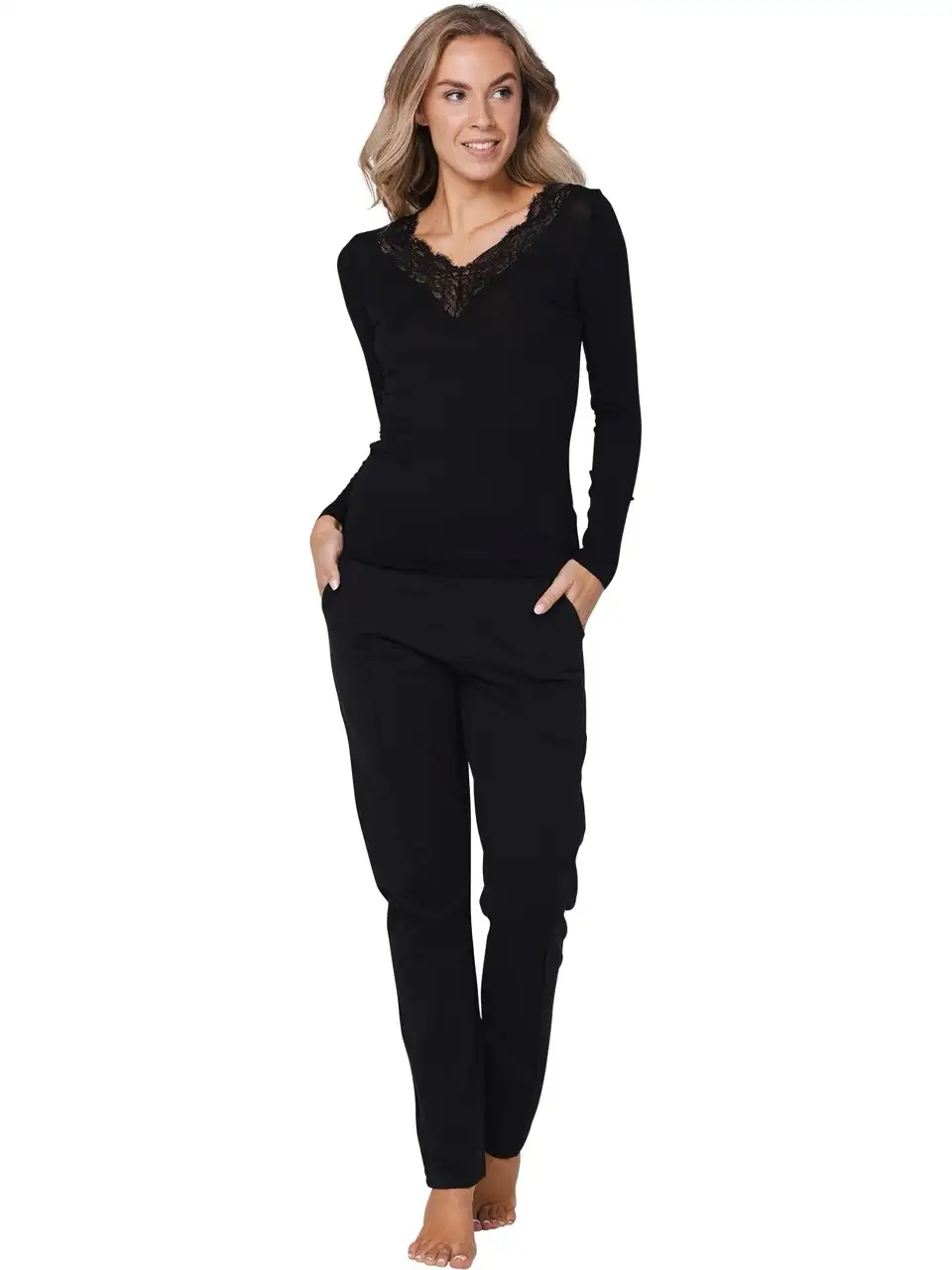 Pastunette dames lounge - pyjamabroek 151199-101-1 black - 46 - Afbeelding 2