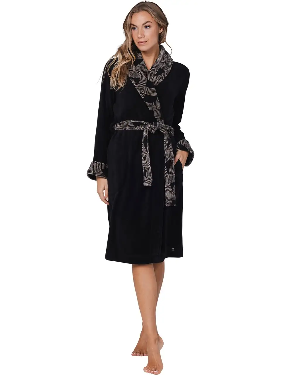 Pastunette dames badjas 171252-246-1 black - S - Afbeelding 3