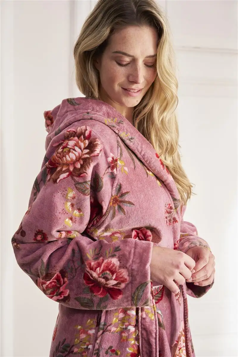 PiP Studio badjas Secret Garden mauve - M - Afbeelding 2