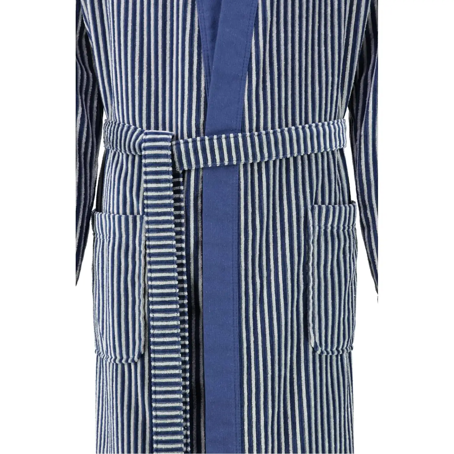 Cawö heren badjas (2843, blauw) - 50 - Afbeelding 3