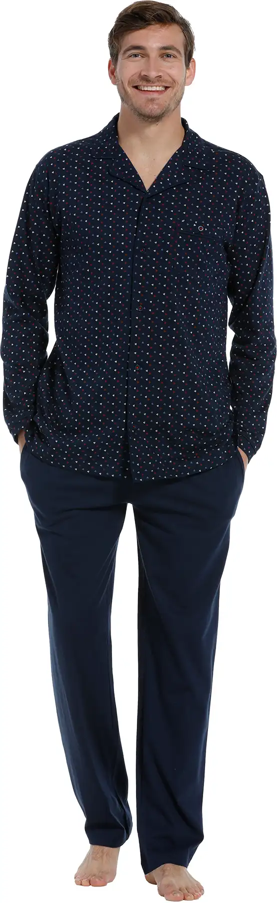 Pastunette pyjama shirt lange mouw doorknoop (blauw, 4399-624-6) - S - Afbeelding 2