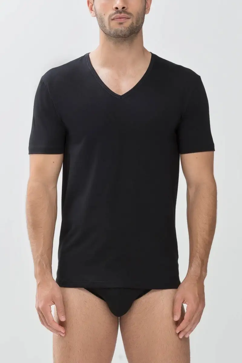 Mey heren t-shirt Dry Cotton v-hals zwart - 5 (M) - Afbeelding 2