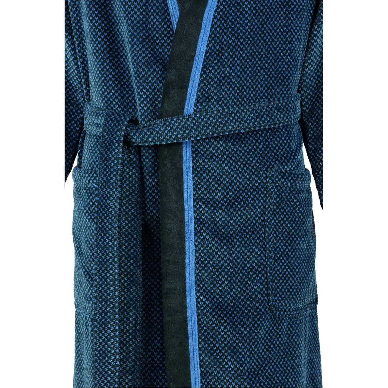 Cawö heren badjas Kimono (4839-19, blauw-zwart) - 52 - Afbeelding 5