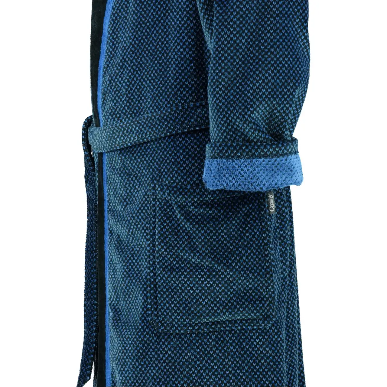Cawö heren badjas Kimono (4839-19, blauw-zwart) - 52 - Afbeelding 2