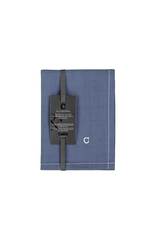 Cawö theedoek Cuisine Solid (halflinnen, blauw) - Afbeelding 2