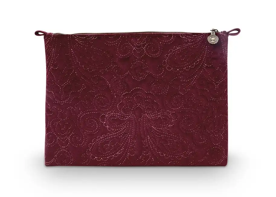 PiP Studio cosmetic Flat Pouche Quiltey days large (red) - Afbeelding 2