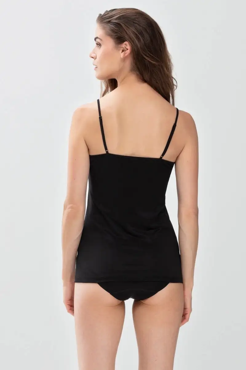 Mey dames spaghetti hemd Emotion zwart 55201 - 40 - Afbeelding 2