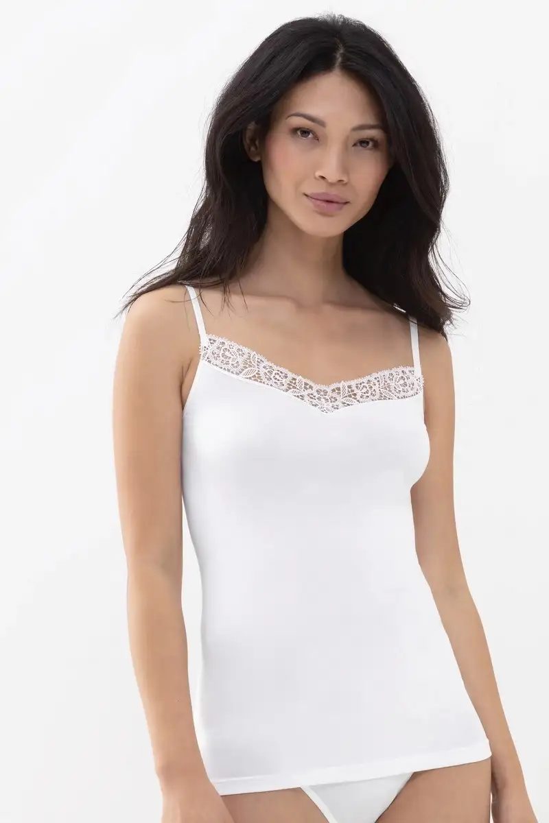 Mey dames spaghetti hemd Emotion Elegance wit 55370 - 40 - Afbeelding 2
