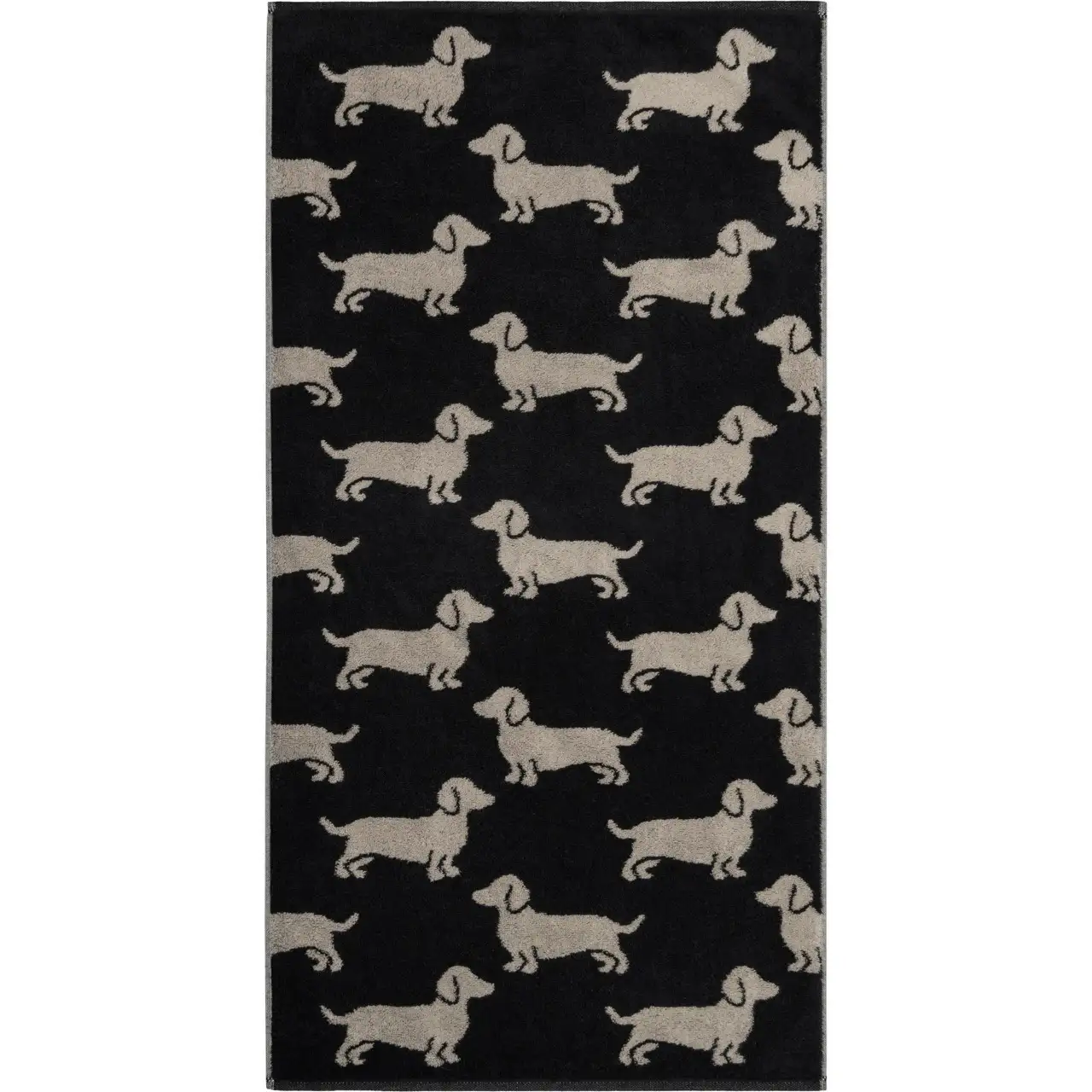 Cawö handdoek We Love Dogs 6246 zwart-beige 50x100cm - Afbeelding 2