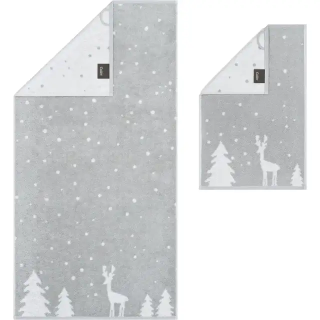 Cawö badserie Rudi im Schnee 6271 platin-weiss - Handdoek 50x100cm - Afbeelding 2