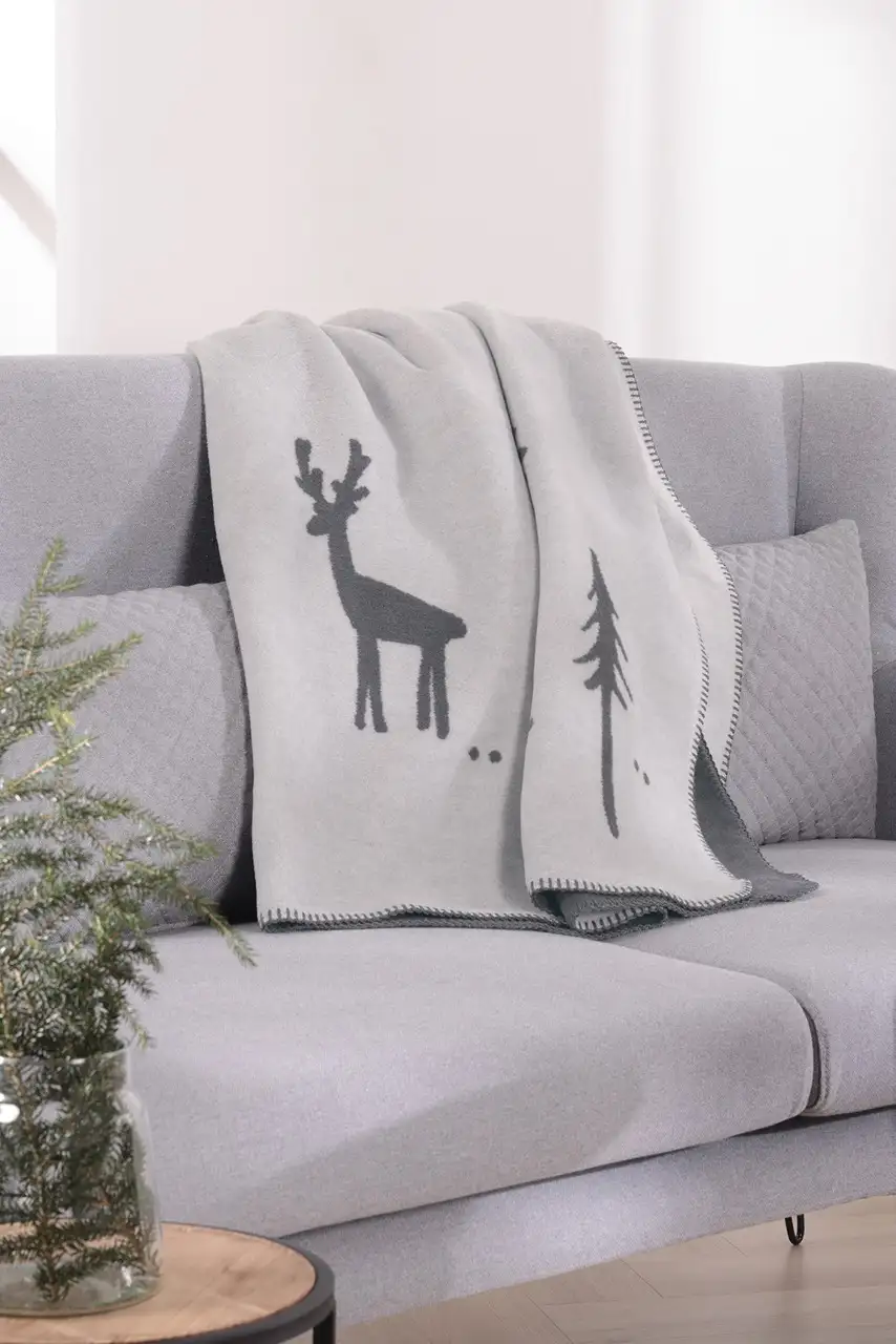 Cawo plaid WINTER EDITION Tannen 62730 stein-anthrazit - Afbeelding 2