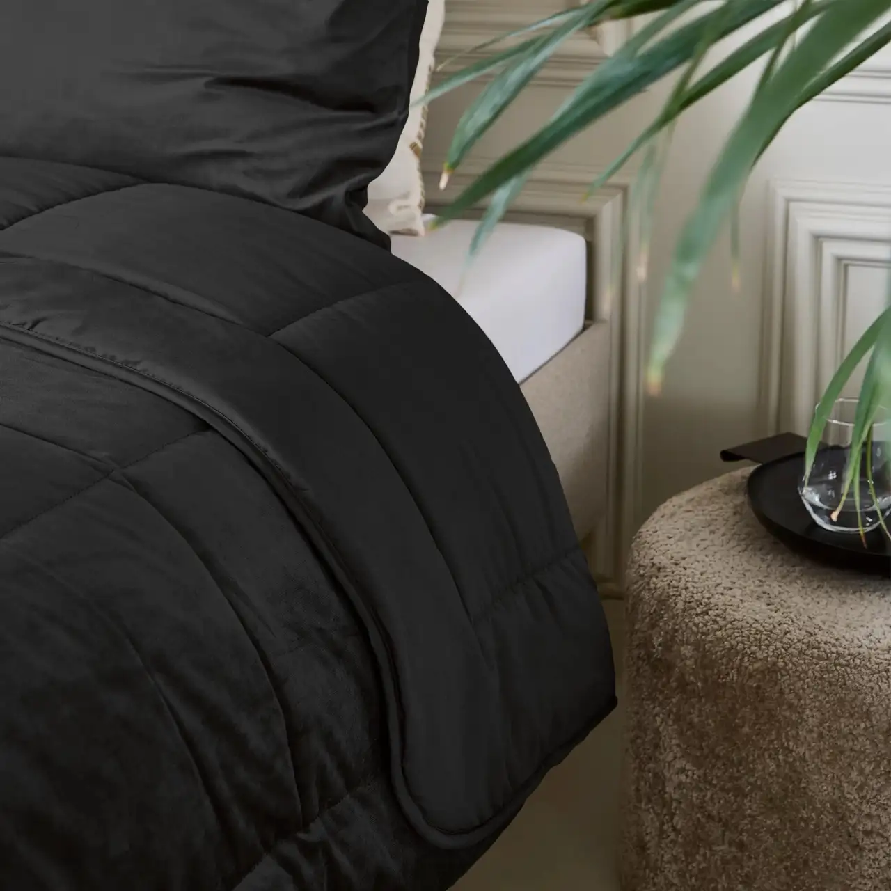 Sleeptime Lazy Velvet dekbed 2 in1 zwart - 240x200 - Afbeelding 2