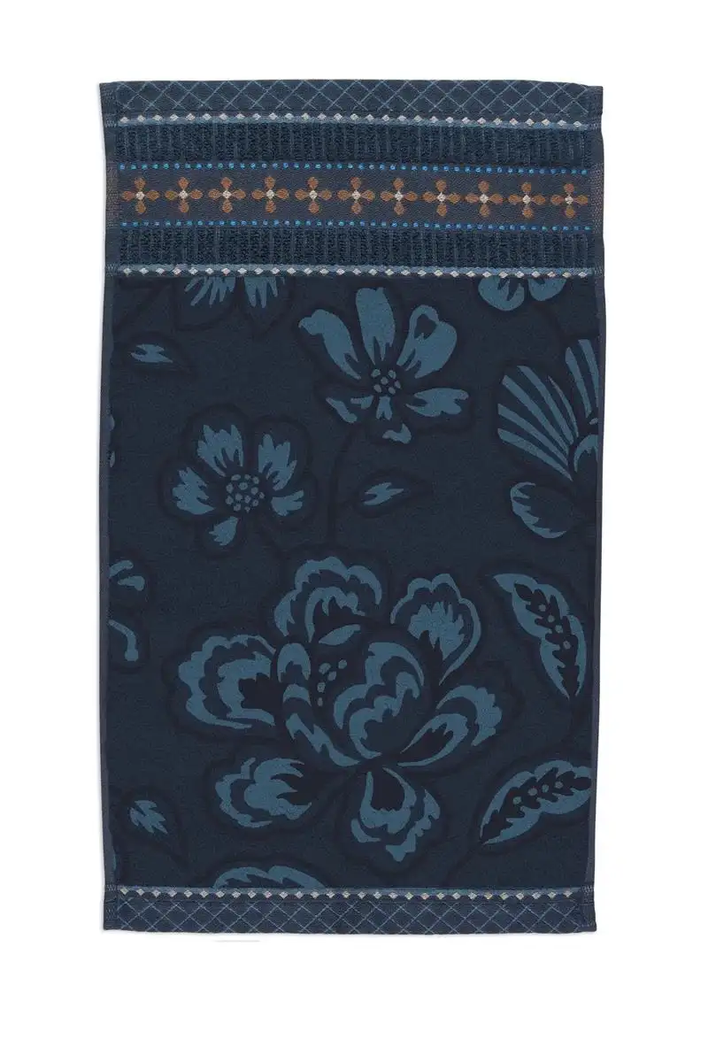 PiP studio badserie Jasmin Jacquard dark blue - Washand 16x21cm - Afbeelding 5