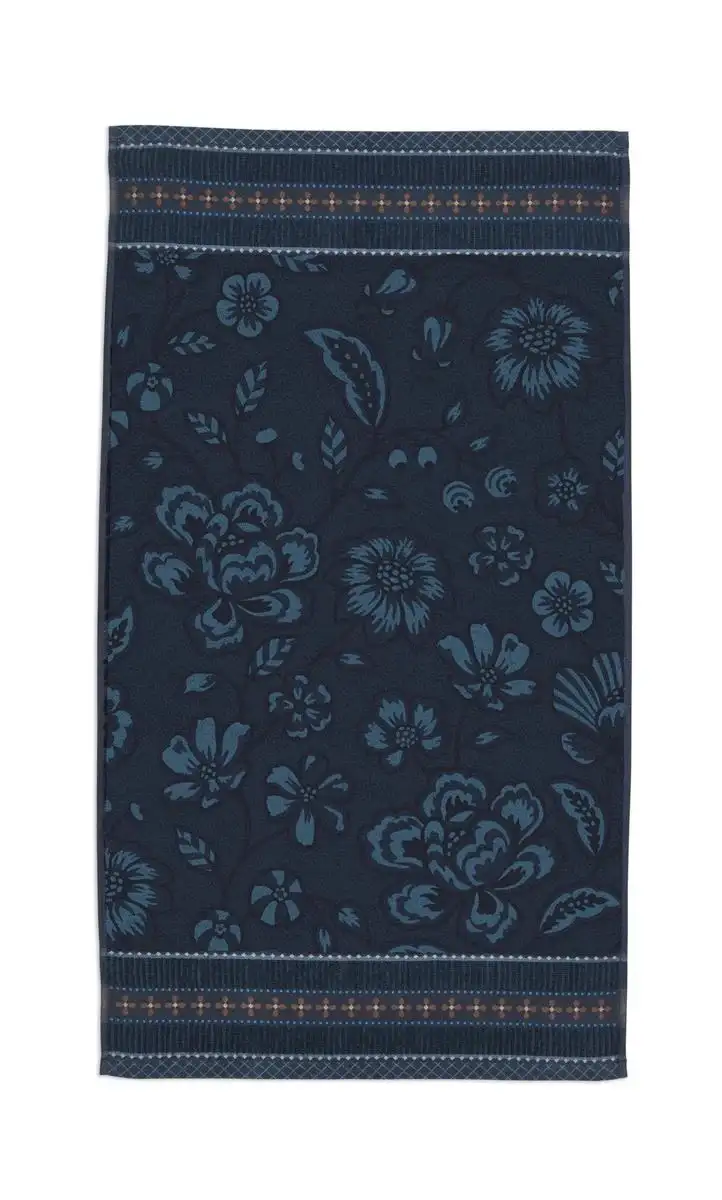 PiP studio badserie Jasmin Jacquard dark blue - Washand 16x21cm - Afbeelding 3