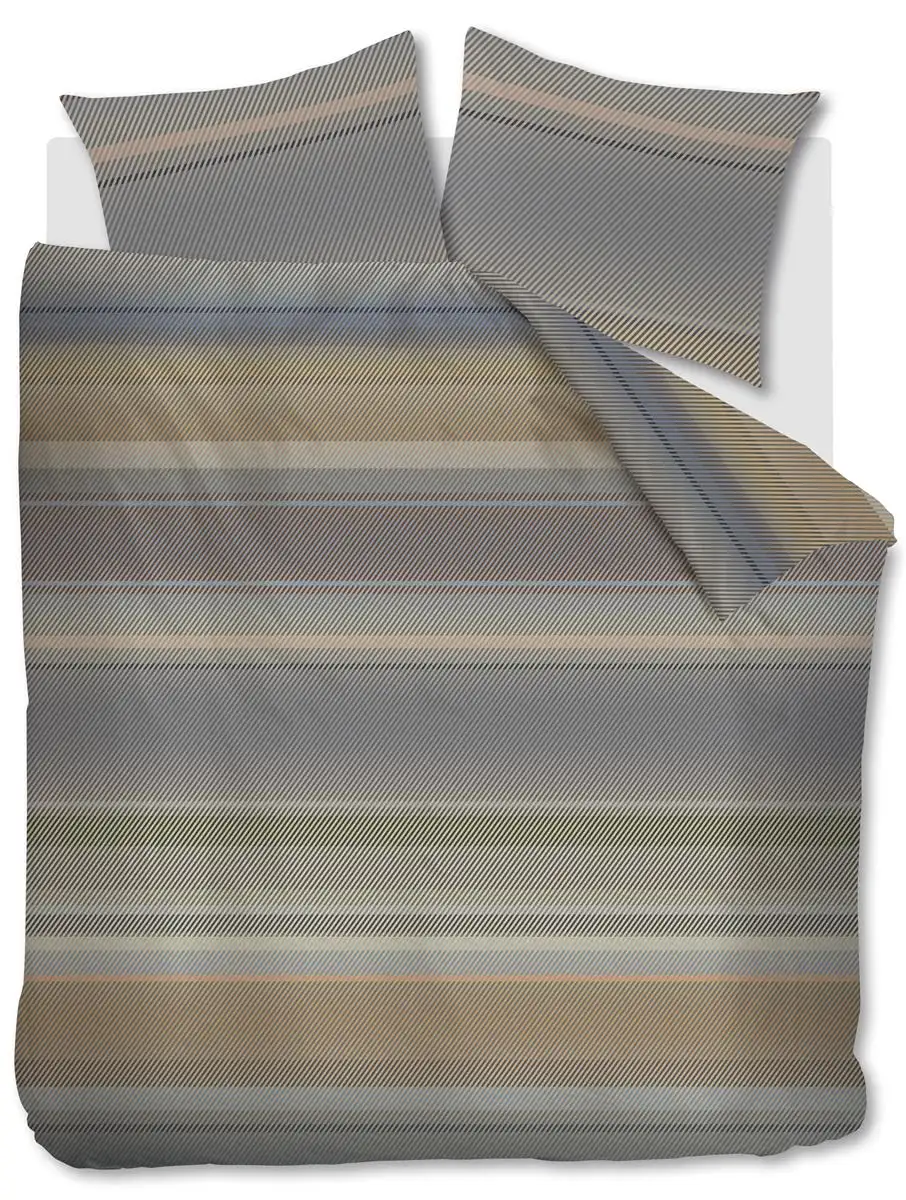 Kardol dekbedovertrek Beaming blue grey satijn - 1-persoons 140x200/220cm + 1 sloop - Afbeelding 5
