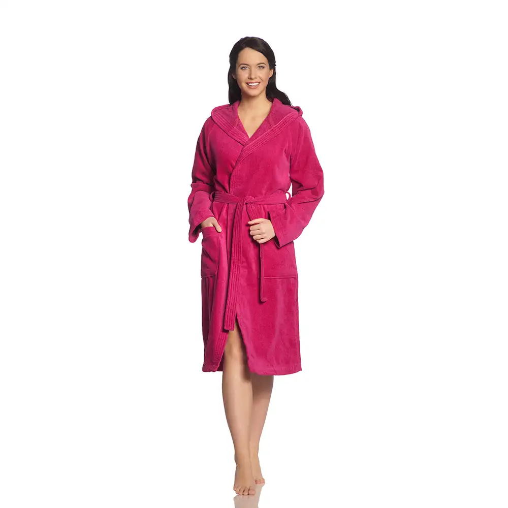 Vossen unisex badjas Texas (cranberry)