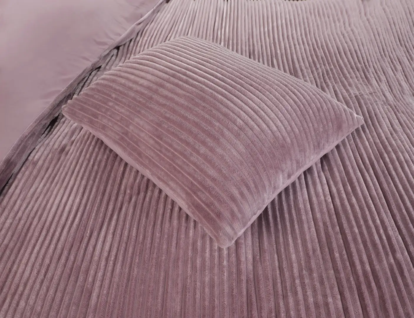 Papillon dekbedovertrek Dorit rib fleece roze - 1-persoons 140x200/220cm + 1 sloop - Afbeelding 3