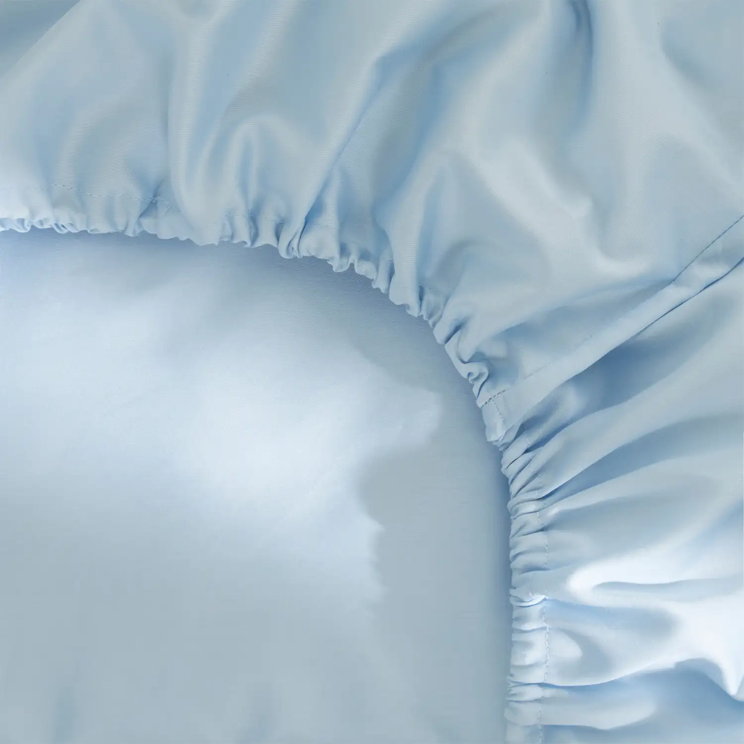 Damai organic satijnen topper hoeslaken sky blue - 140x210 - Afbeelding 2