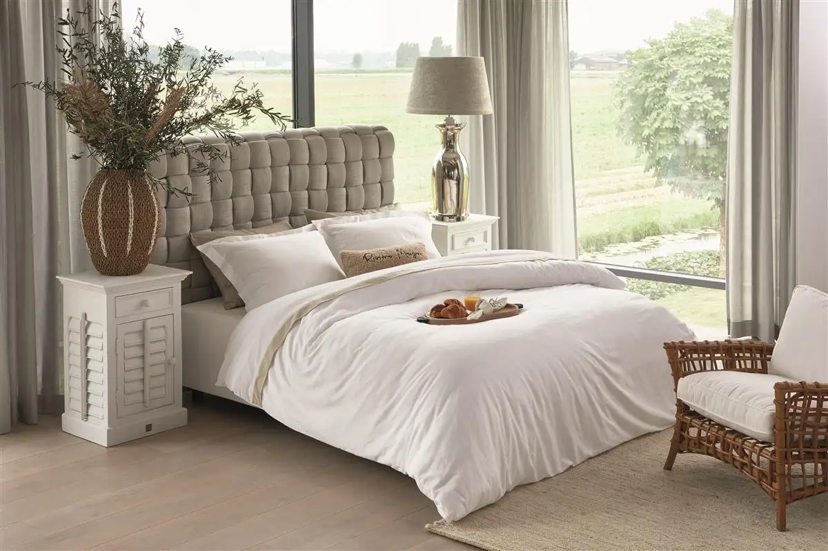 Riviera Maison dekbedovertrek Ease white linnen - 1-persoons 140x200/220cm + 1 sloop - Afbeelding 3