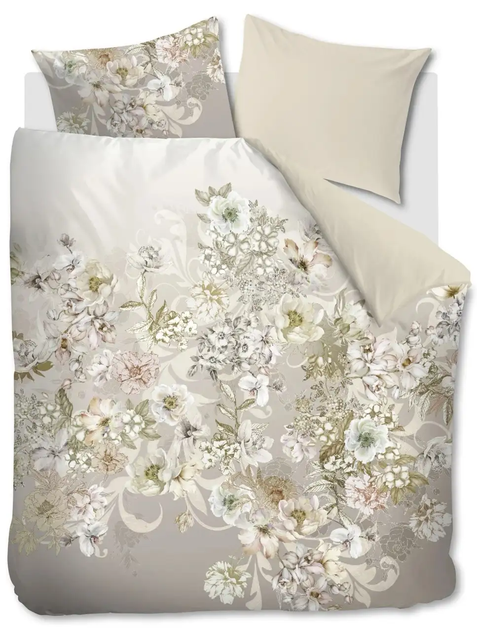 Kardol dekbedovertrek Existence satijn naturel - 1-persoons 140x200/220cm + 1 sloop - Afbeelding 2
