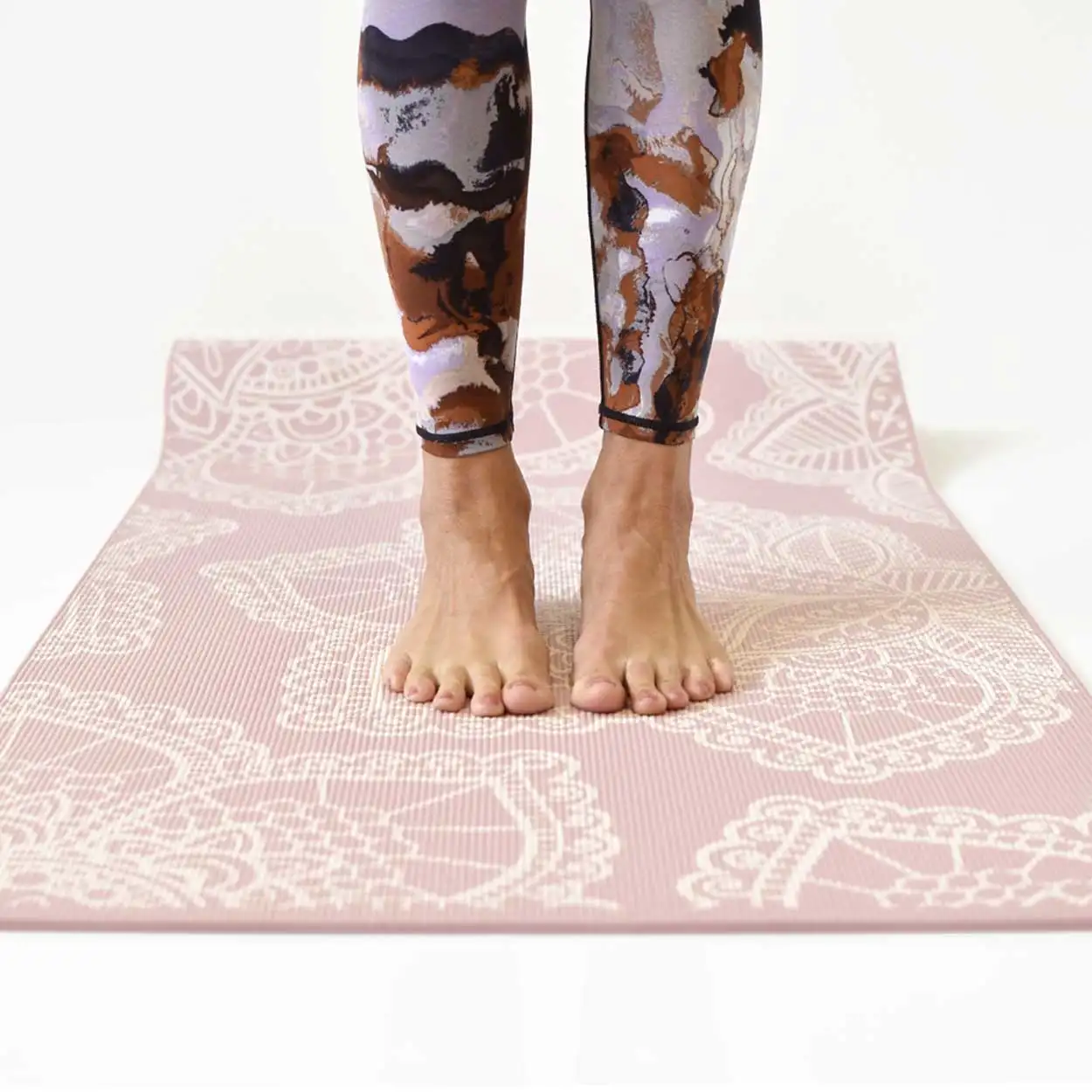 Love Generation yogamat - Lotus print - roze 6mm - Afbeelding 5