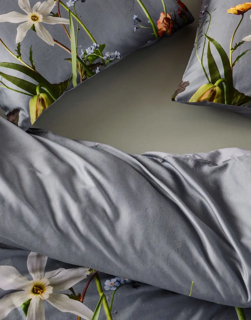 Essenza dekbedovertrek Ficaria grey katoensatijn - 1-persoons 140x200/220cm + 1 sloop - Afbeelding 4
