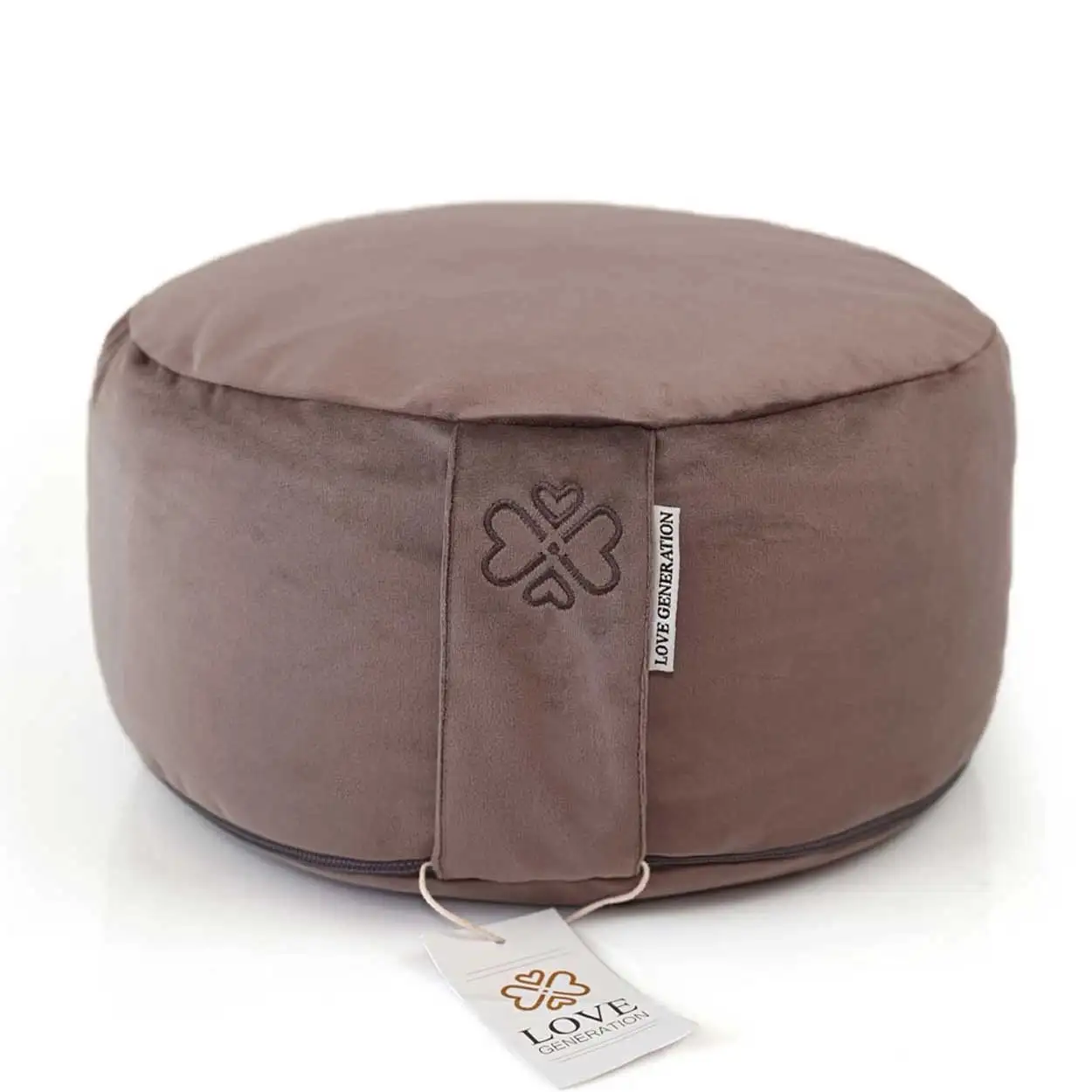 Love generation meditatiekussen Velvet blissful brown 30x15cm - Afbeelding 4