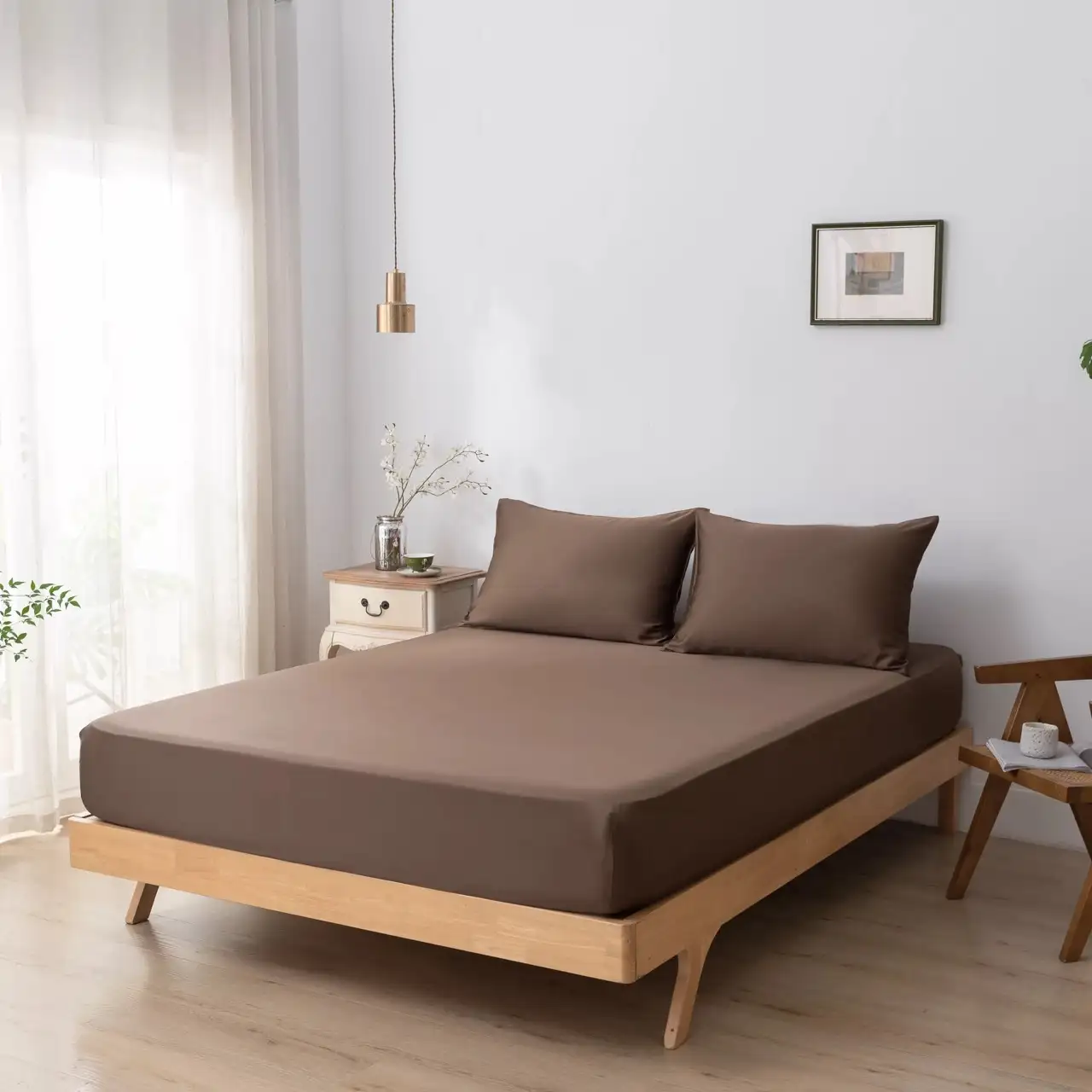 Boomba Bamboo premium hoeslaken coffee brown 35cm - 200x200 - Afbeelding 2
