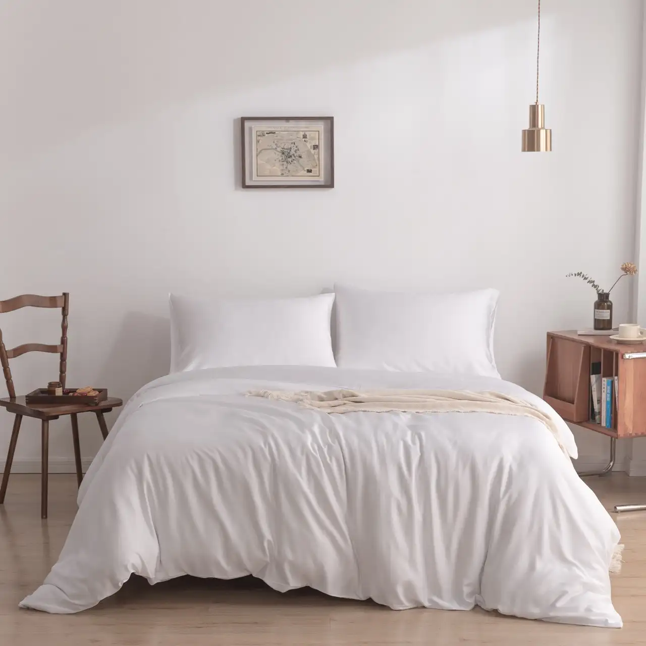 Boomba Bamboo dekbedovertrek Coco white + kussensloop - 1-persoons 140x200/220cm + 1 sloop - Afbeelding 2