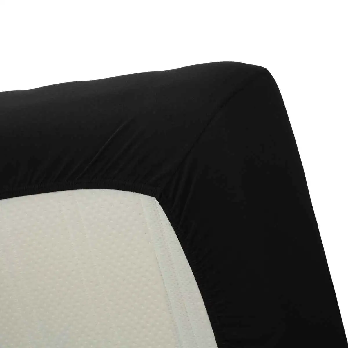 Briljant jersey hoeslaken met split - ook geschikt voor toppers zwart 140x200/210 - 140x200/210 - Afbeelding 2