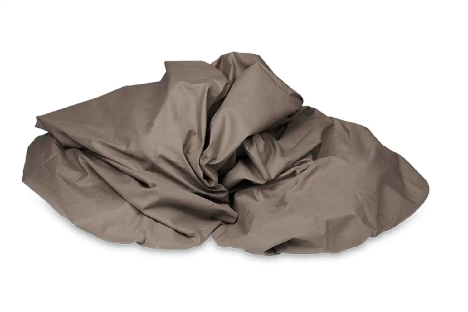 Kayori bio-katoen topper hoeslaken perkal (taupe) - 200x210/220 - Afbeelding 5