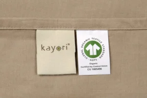 Kayori bio-katoenen laken Shizu (taupe)