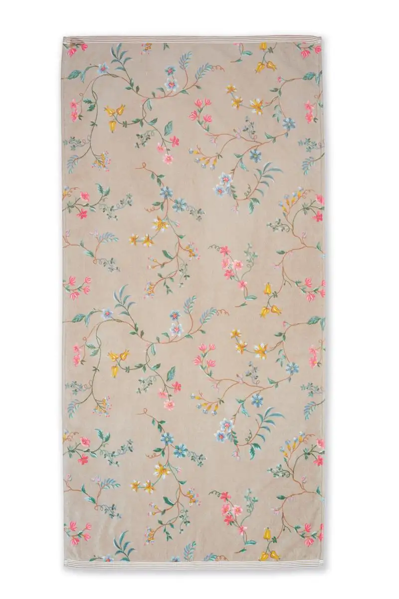 PiP studio handdoek Les Fleurs khaki 55x100cm - Handdoek 55x100cm - Afbeelding 2