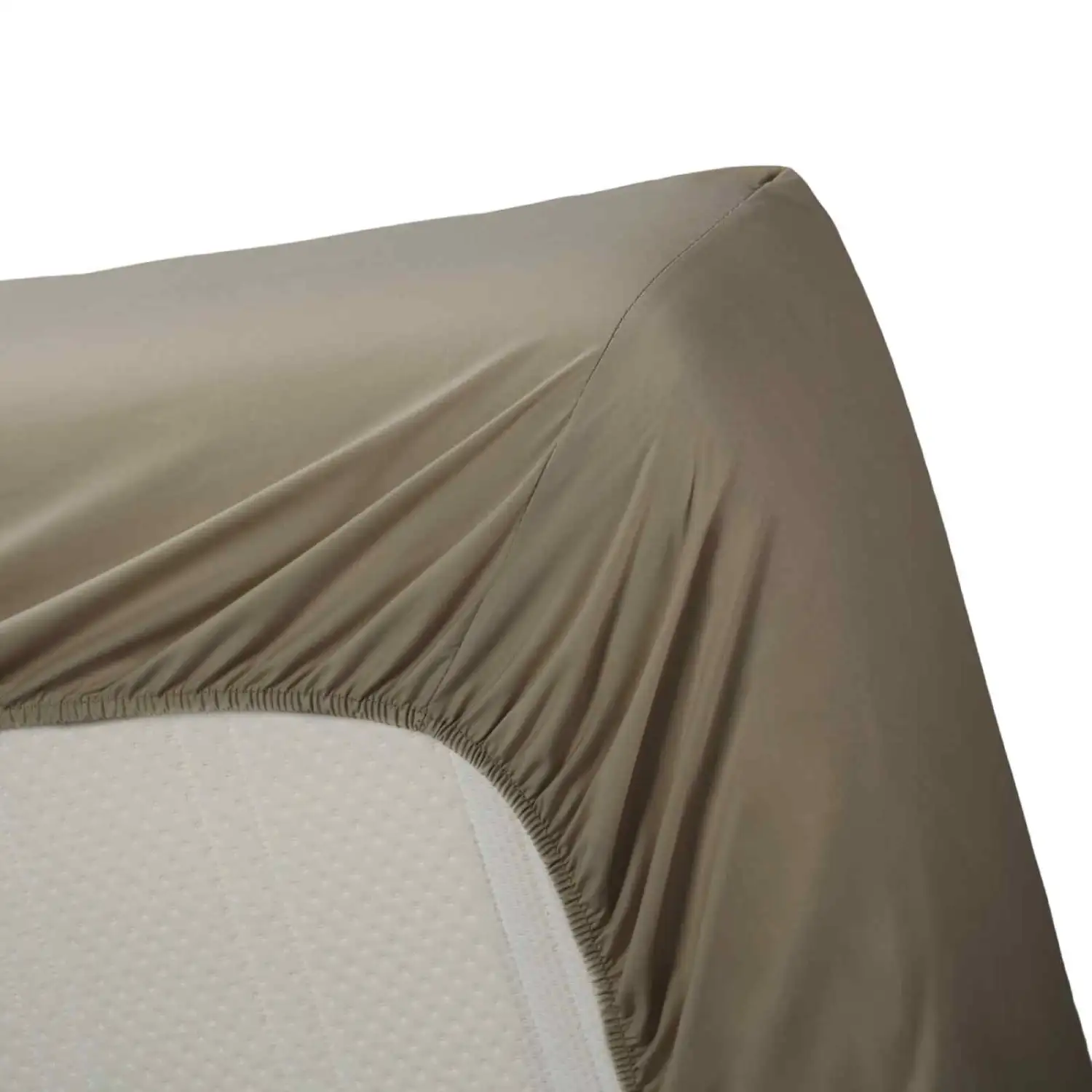 Cinderella hoeslaken satijn taupe - 80x200 - Afbeelding 2