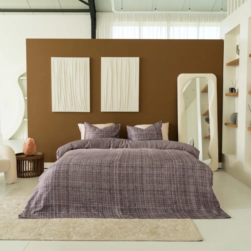 Kayori bio katoen-satijnen dekbedovertrek Sunai mauve - lits-jumeaux 240x200/220 + 2 slopen - Afbeelding 3
