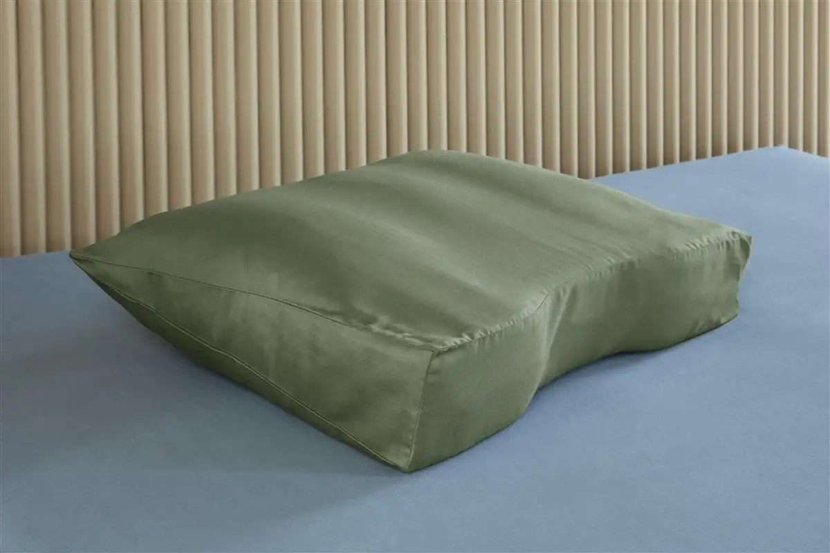 Silvana Support kussensloop Satin green 60x70cm - Green - Larimar - extra stevig - Afbeelding 2