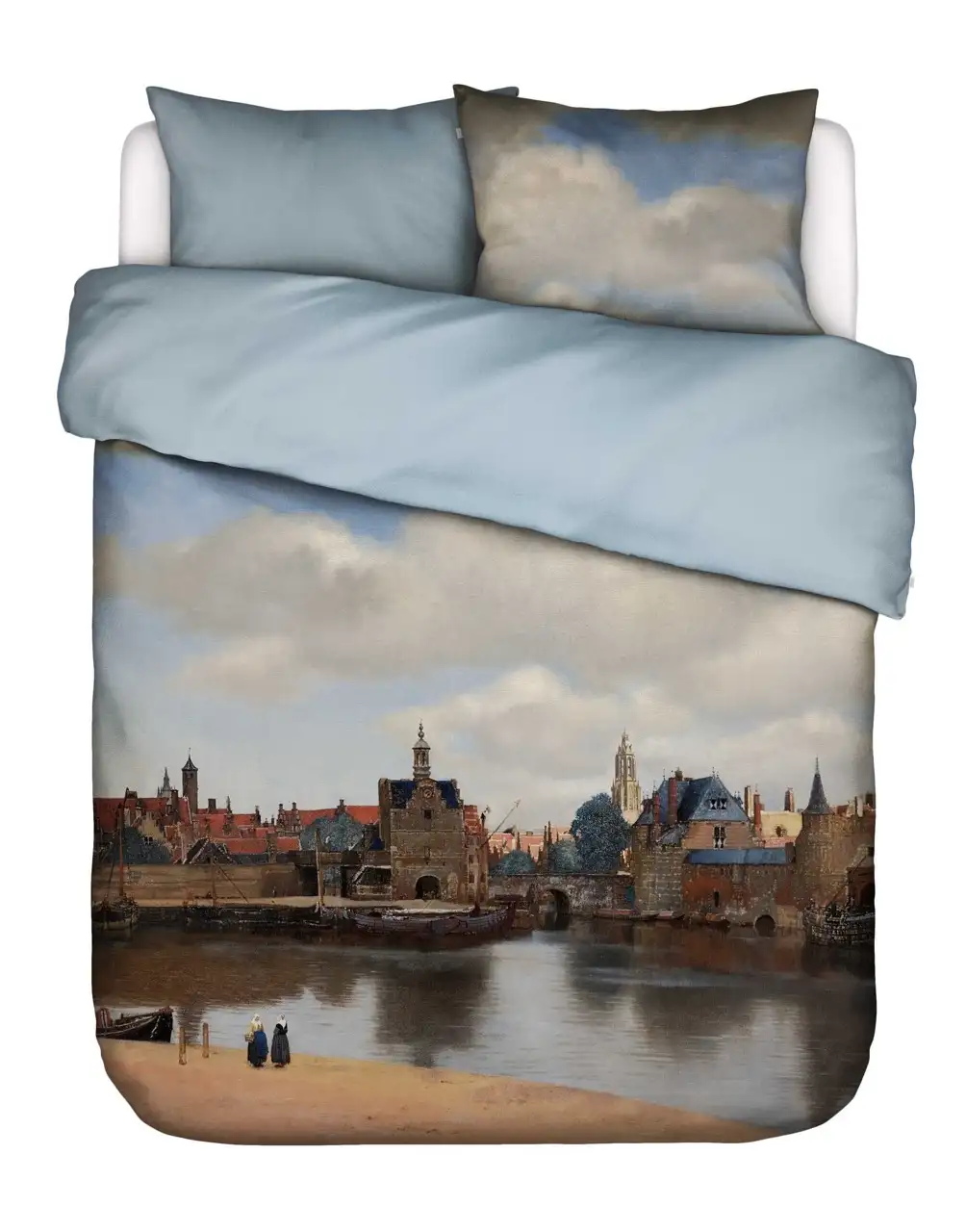 Essenza dekbedovertrek View on Delft katoensatijn calming blue - Afbeelding 6