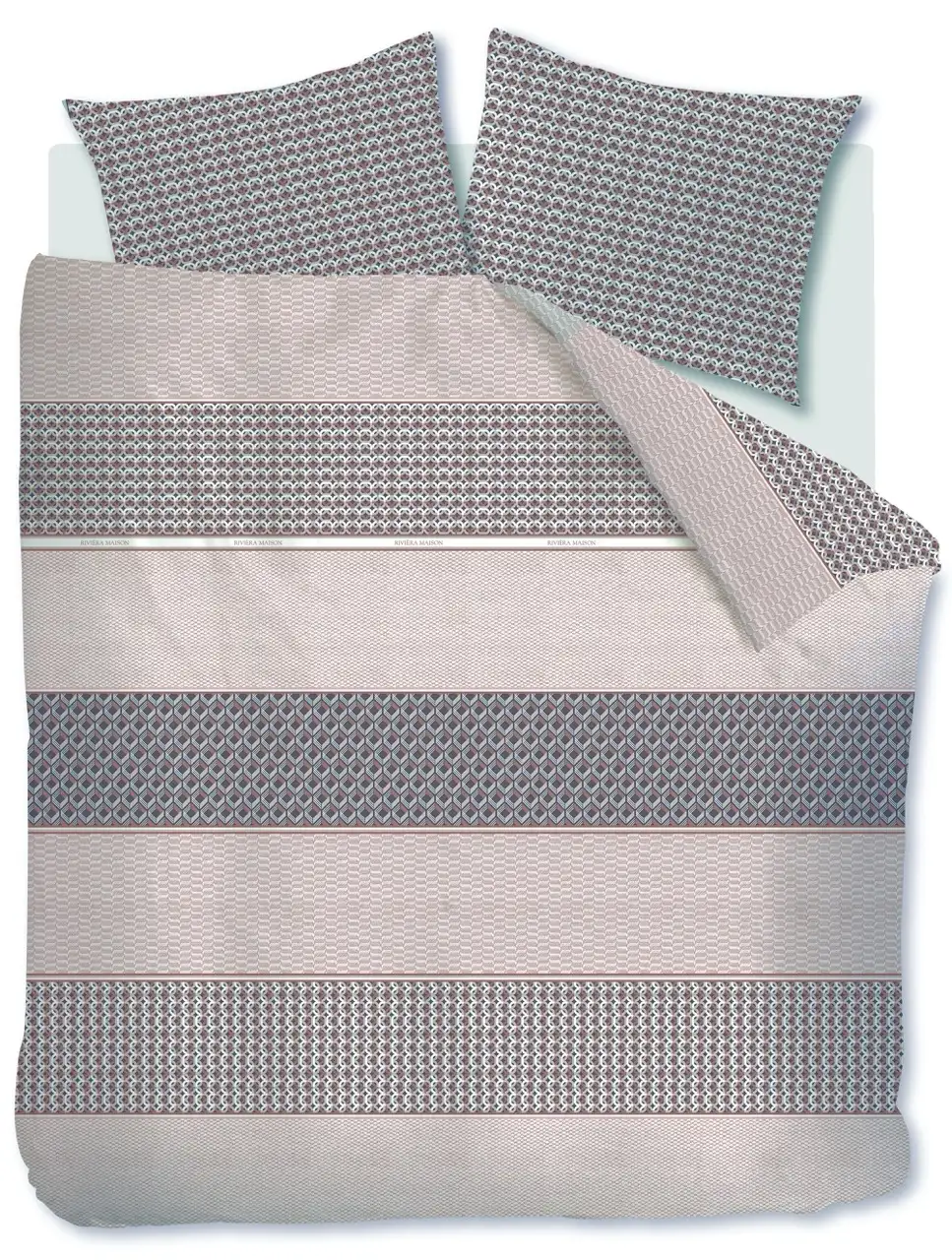 Riviera Maison dekbedovertrek Lawrence brown - 2-persoons 200x200/220cm + 2 slopen - Afbeelding 5